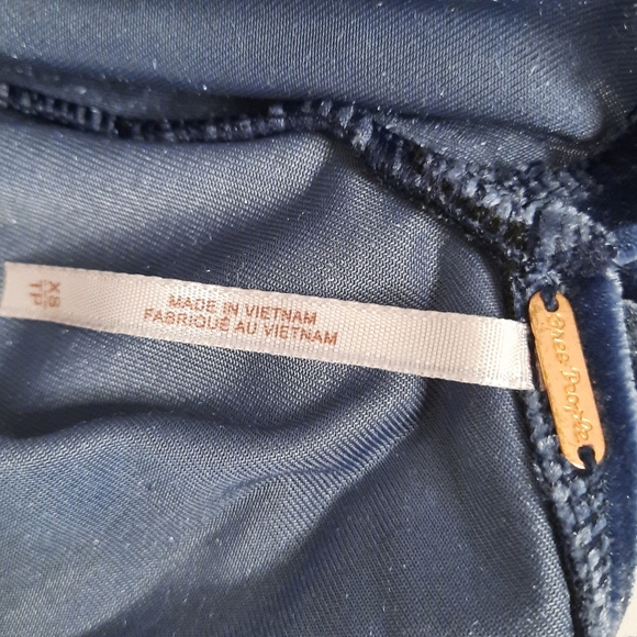 Free People Cupcake Velvet Short Sleeve Top in Outer Space (Blue Gray) - Picture 13 of 13